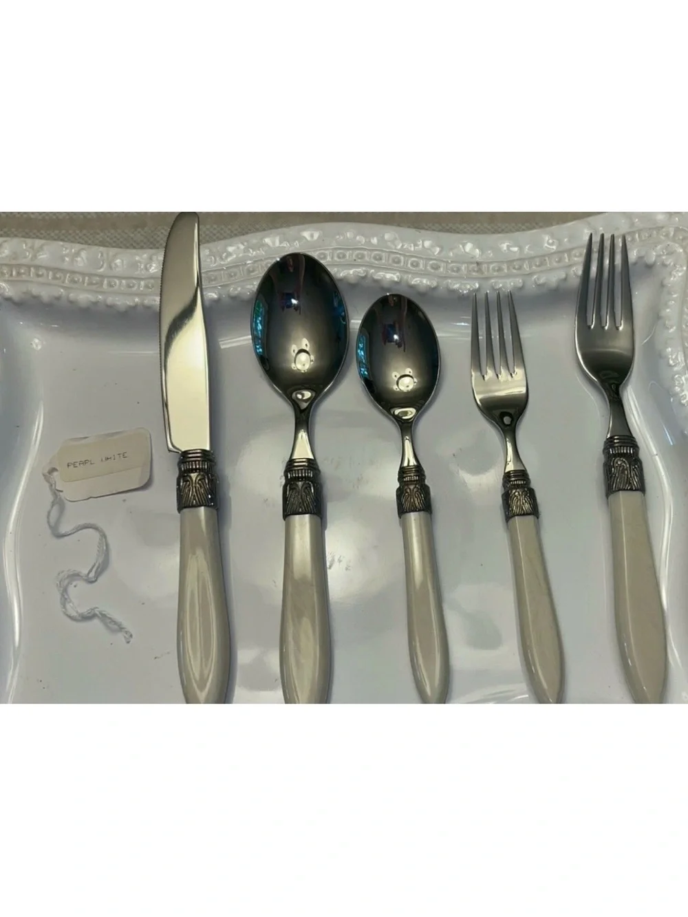 Vintage Stanley Roberts Single 5-piece Place Setting In Perlecent White NWT